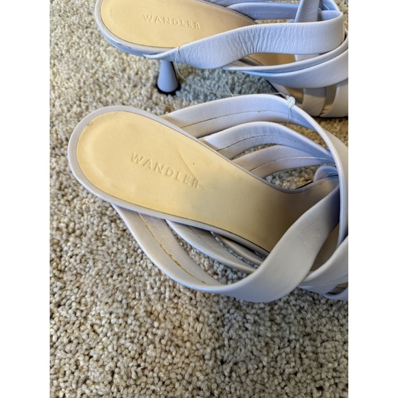 WANDLER Heels Slide Sandal Louie Woven Lambskin Mule Sandals In Lilac Size 41 11 - Picture 4 of 8